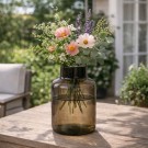 Vase resirkulert glass grå 20cm thumbnail