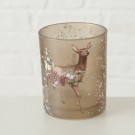 Lysglass med hjort beige lite thumbnail