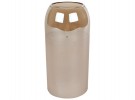 Lyslykt beige glass med voks - 15 cm høy thumbnail