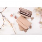 Clutchveske/lommebok lys rosa skinn thumbnail