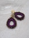 Øredobber med glassperler lilla thumbnail
