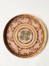Håndmalt rundt fat i metall rosa - 55 cm i diameter thumbnail