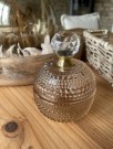 Glasskrukke lys brun med gull og diamant thumbnail