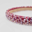 Hårbøyle med glassperler burgunder thumbnail