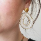 Øredobber med glasskrystaller hvit thumbnail