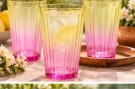 Glass i regnbuefarger - rosa/gul thumbnail