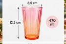 Glass i regnbuefarger - orange/rosa thumbnail
