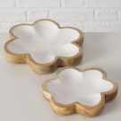 Hvite blomsterskåler - sett med 2 stk thumbnail