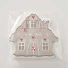 Juleserviett - pepperkakehus beige thumbnail