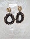 Øredobber med glassperler sort thumbnail