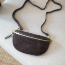 Bumbag - semsket skinn - mørkebrun thumbnail
