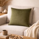 Putetrekk bikube velur grønn 45 x 45 cm thumbnail