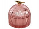 Smykkeskrin rosa med gullfugl thumbnail