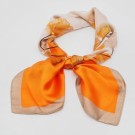 Satengskjerf orange og beige thumbnail
