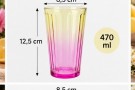 Glass i regnbuefarger - rosa/gul thumbnail