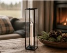 Lysestake i glass og metall - 30 cm høy thumbnail