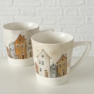 Krus med husrekke - hvitt stort hus thumbnail