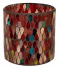 Lysglass med mosaikk i rødbrune farger thumbnail