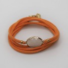 Skinnarmbånd med glassten orange thumbnail