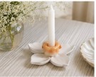 Blomst lysestake - hvit/orange thumbnail