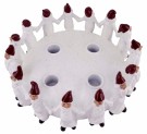 Adventslysestake - hvite nisser i ring thumbnail