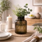 Vase resirkulert glass grå 20cm thumbnail