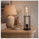 Lysestake til kronelys med glass, 26 cm høy thumbnail