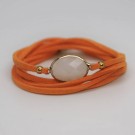 Skinnarmbånd med glassten orange thumbnail