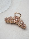 Hårklype med blomsterstener brun thumbnail