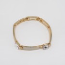 Emaljert armbånd i gullfarge med krystaller off-white thumbnail