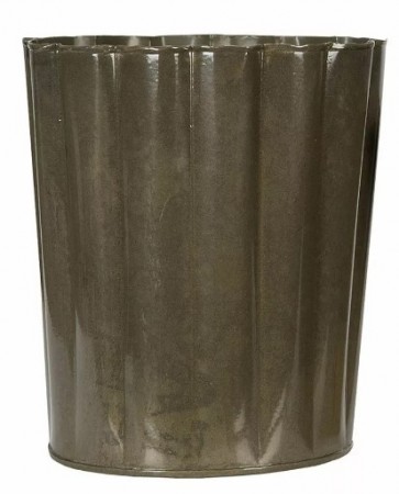 Metallpotte olivenfarget - 25 cm høy