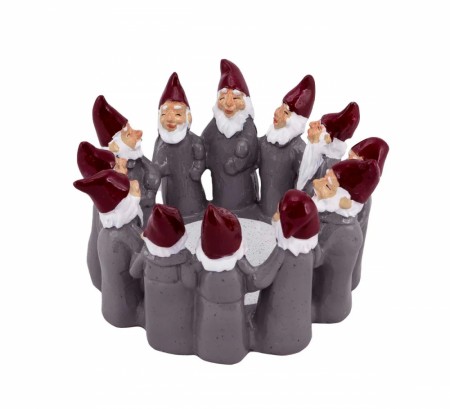 Grå nisser i ring - 12 cm