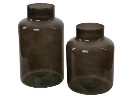 Vase resirkulert glass grå 20cm