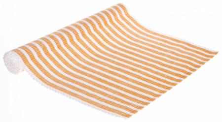 Løper stripet bomull lys oker 33x100cm