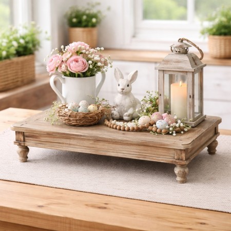 Pidestallbord lys brun - 60 cm