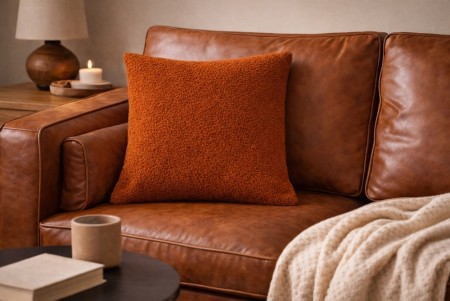 Teddy putetrekk brent mandel - 45 x 45 cm