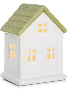 Hus med lys - lys grønn
