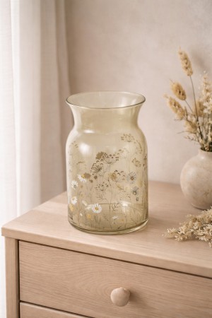 Vase beige blomstereng