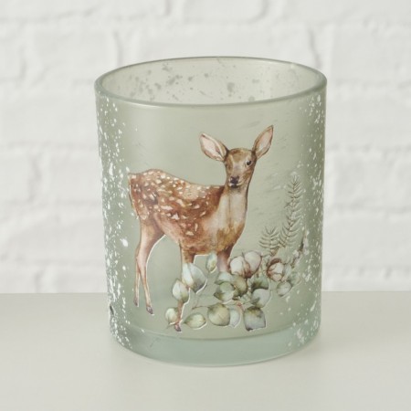 Lysglass med hjort lysegrønt stort