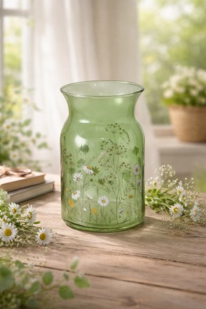 Vase grønn blomstereng