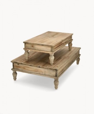 Pidestallbord lys brun - 45 cm