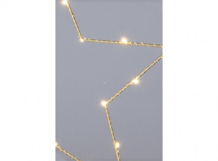 Stjerne i gullmetall med lys 45 cm