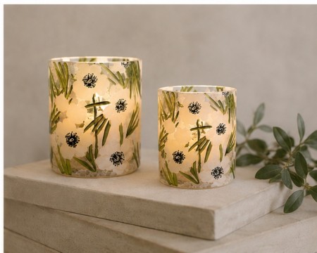 Lysglass hvite blomster