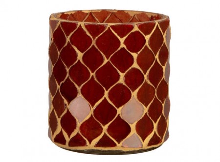 Mosaikk lysglass rødbrunt