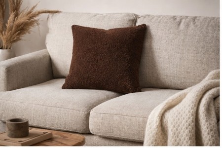 Teddy putetrekk brun - 45 x 45 cm