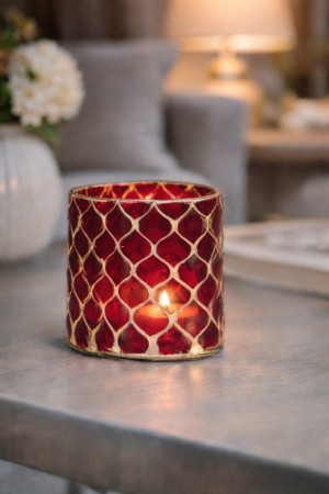 Mosaikk lysglass rødbrunt