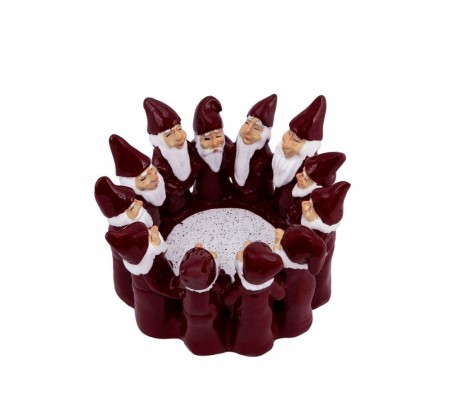 Røde nisser i ring - 9 cm