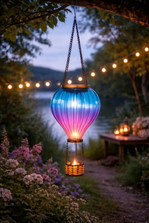 LED lampe luftballong - blå/lilla