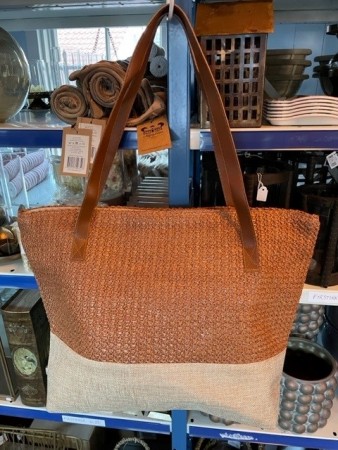 Veske brun/beige todelt