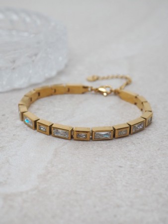 Armbånd med zirkoner i stål